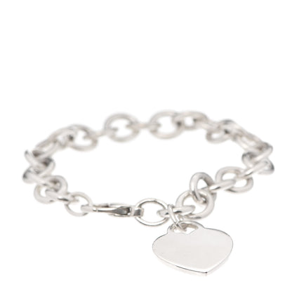 Tiffany Sterling Silver Heart Tag Charm Bracelet 1 of 4