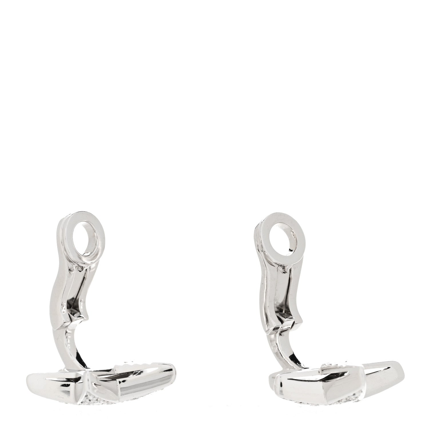 Chanel 18K White Gold Diamond Medium Comete Geode Earrings 3 of 5