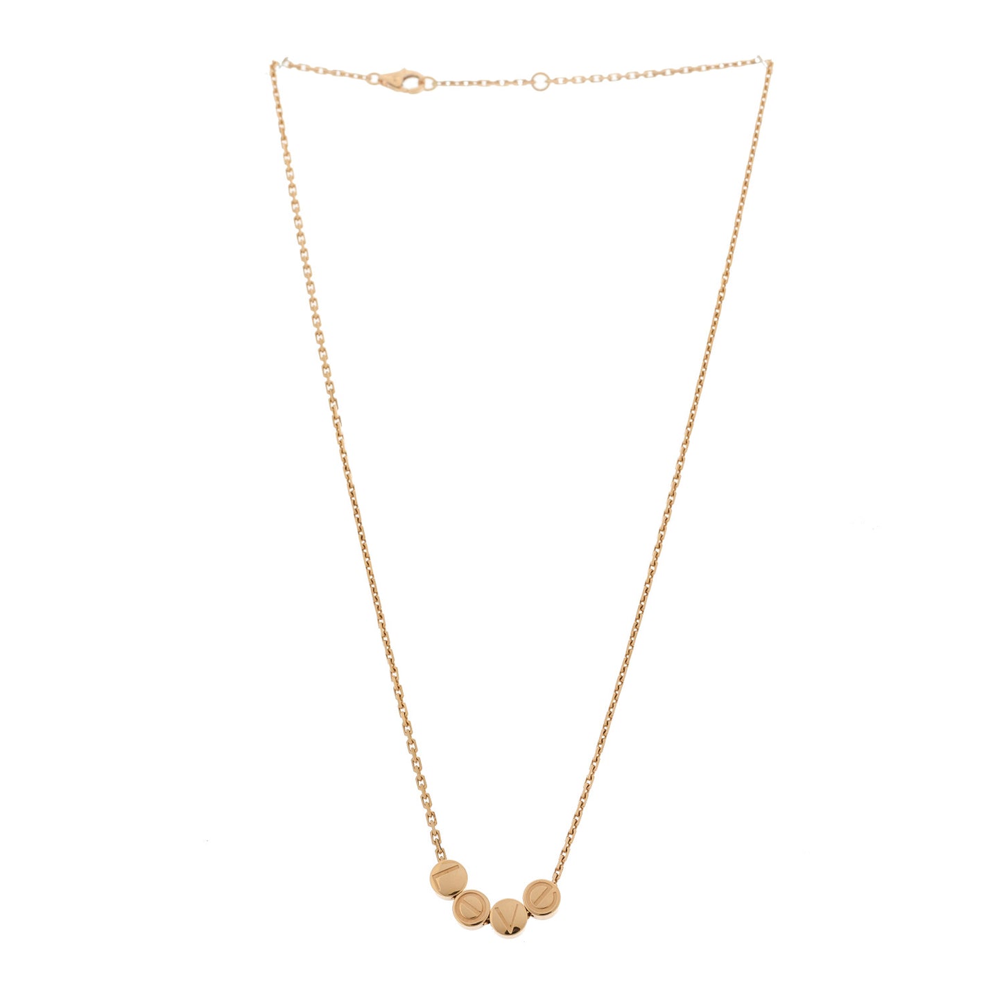 18K Pink Gold LOVE Slide Pendant Necklace