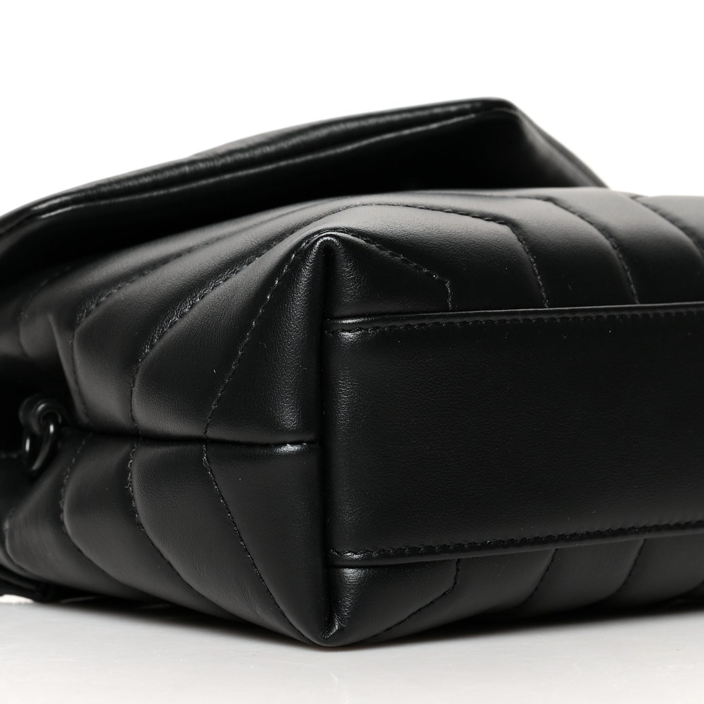 Calfskin Y Quilted Monogram Toy Loulou Crossbody Bag Black