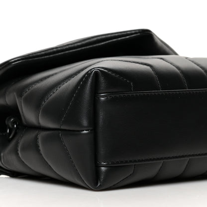 Saint Laurent Calfskin Y Quilted Monogram Toy Loulou Crossbody Bag Black 10 of 12