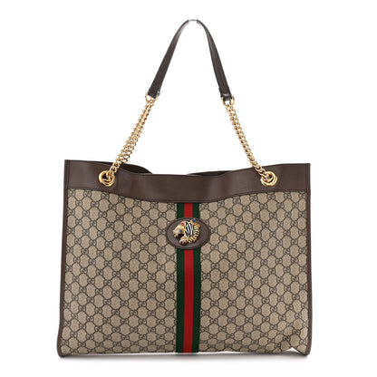Gucci GG Supreme Monogram Large Rajah Chain Tote Beige New Acero 1 of 12