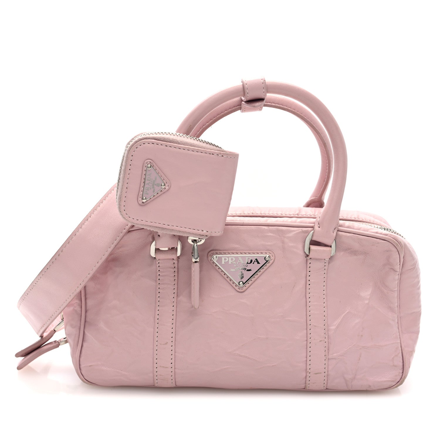 Prada Nappa Antique Small Re-Edition 2001 Two Handle Crossbody Bag Alabastro 1 of 9