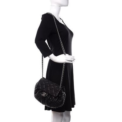 Chanel Washed Lambskin Quilted Medium Chain Around Messenger Black 2 of 10