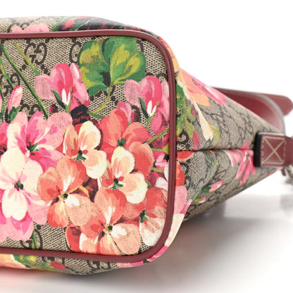 Gucci GG Supreme Monogram Blooms Small Zippered Tote Beige Multicolor Dry Rose 10 of 10