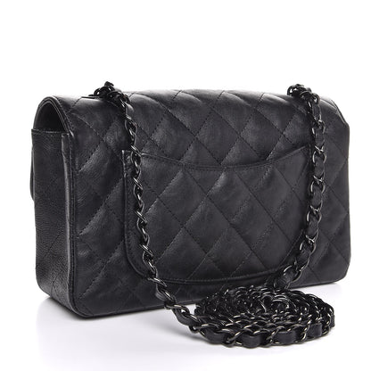 Chanel Crumpled Calfskin Quilted Mini Rectangular Flap So Black 3 of 12