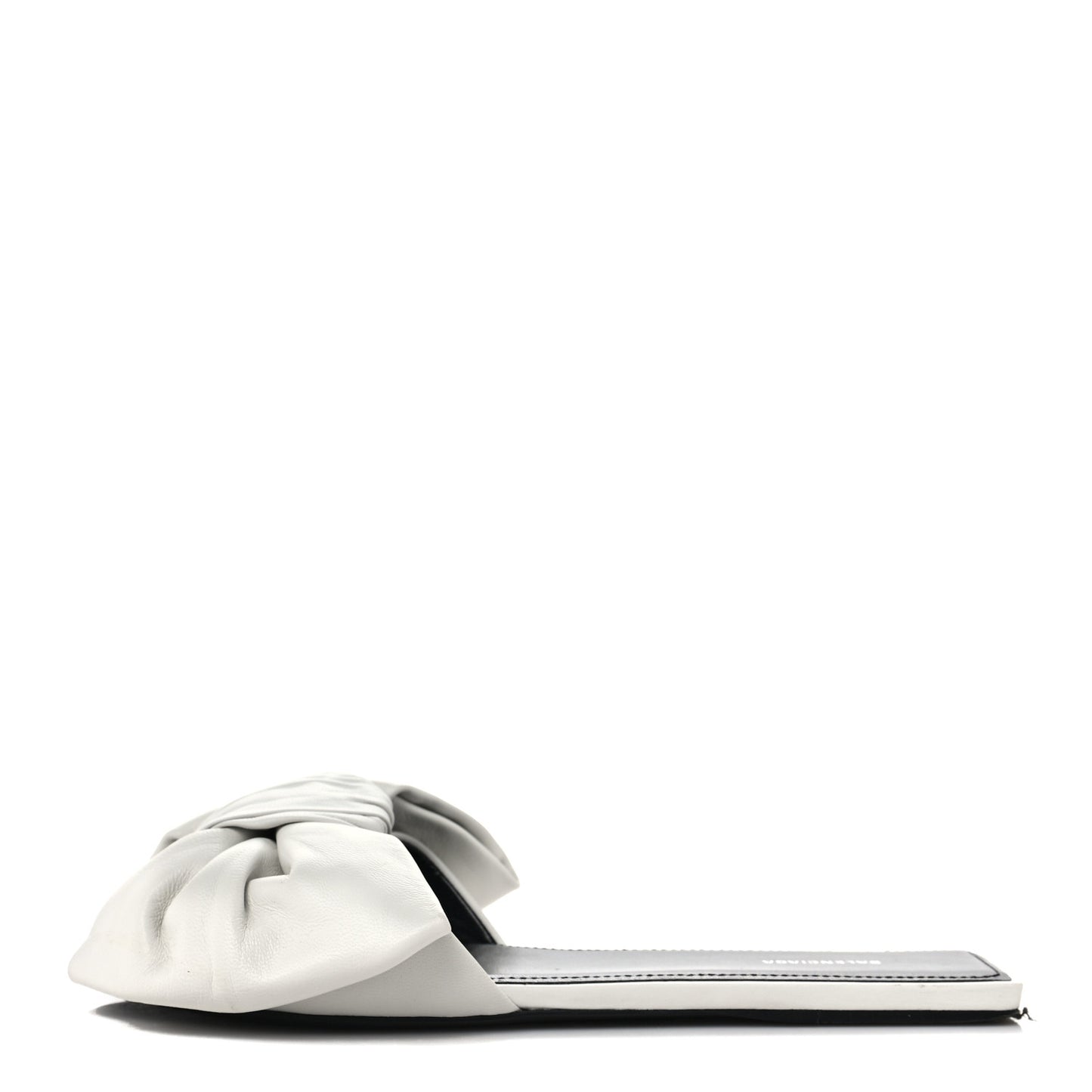 Smooth Nappa Square Knife Bow Mules 36 White