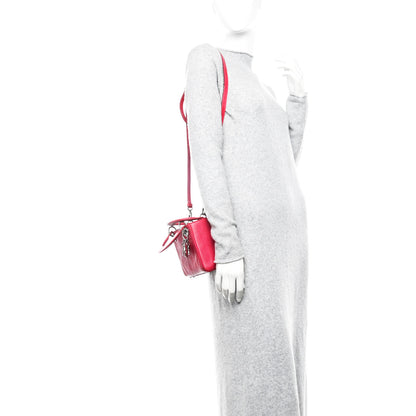 Christian Dior Lizard Swarovski Crystal Mini Lady Dior Dark Pink 2 of 15