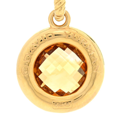 David Yurman 18K Yellow Gold Diamond Citrine 17mm Round Enhancer Pendant 3 of 3