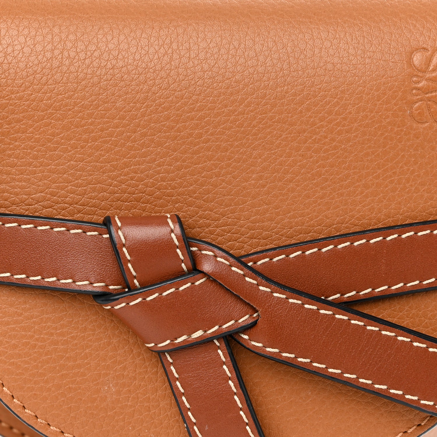 Loewe Grained Calfskin Mini Gate Crossbody Bag Caramel Pecan 8 of 10