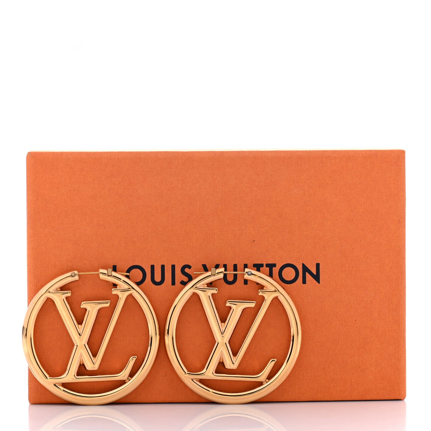 Louis Vuitton Metal Louise Hoop Earrings Gold 6 of 6