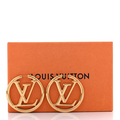 Louis Vuitton Metal Louise Hoop Earrings Gold 6 of 6