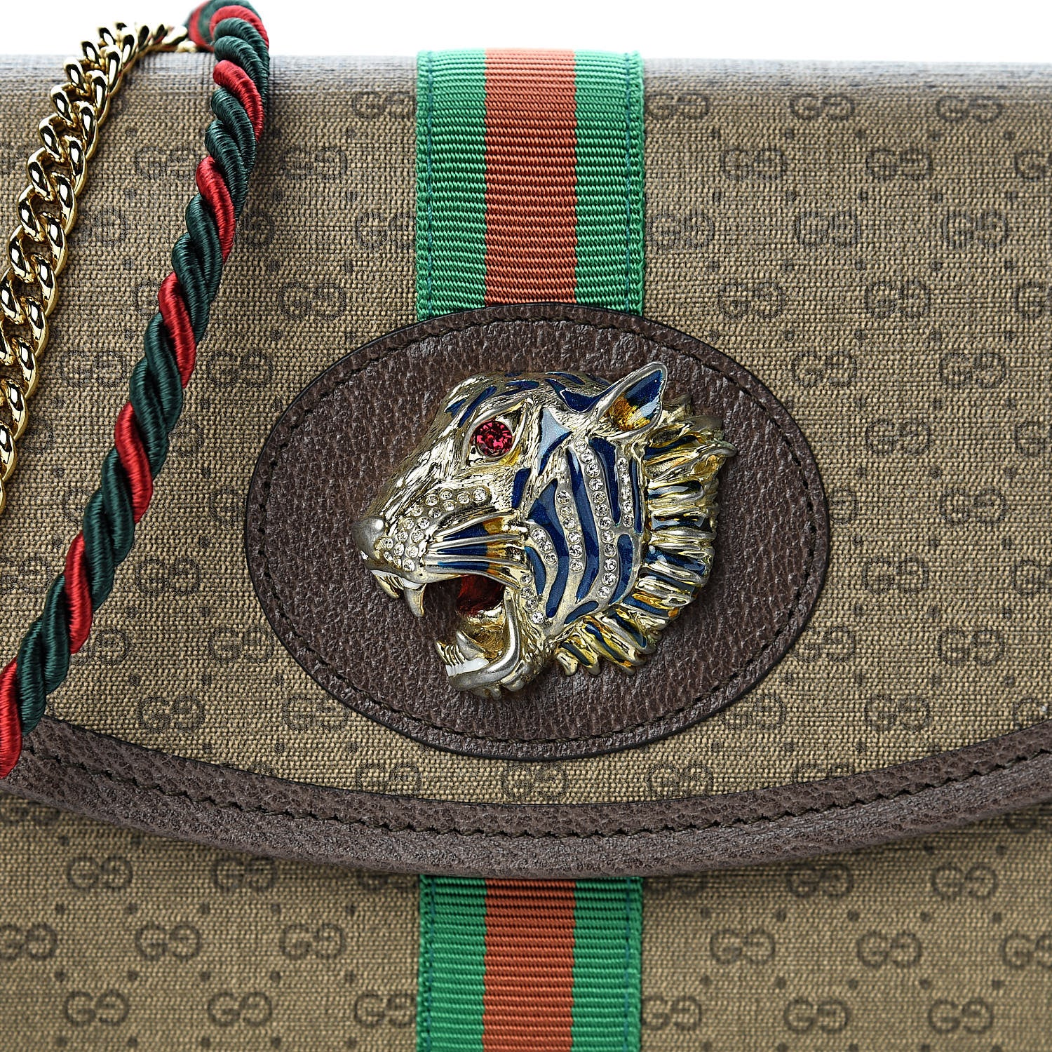 Gucci Mini Vintage GG Supreme Monogram Web Small Rajah Slim Flap Shoulder Bag Beige New Acero 8 of 10