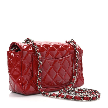 Chanel Patent Calfskin Quilted Mini Rectangular Flap Red 3 of 9