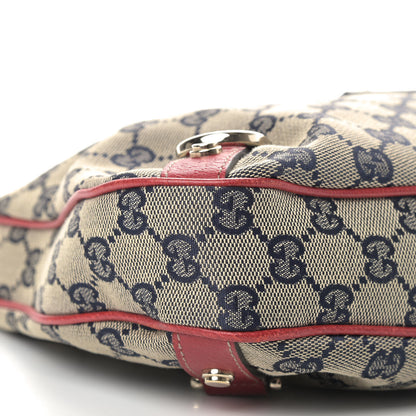 Gucci Monogram Medium Abbey D Ring Hobo Navy Red 5 of 12