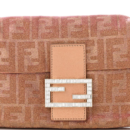 Fendi Metallic Lurex Zucca Vitello Baguette Arancio 7 of 9