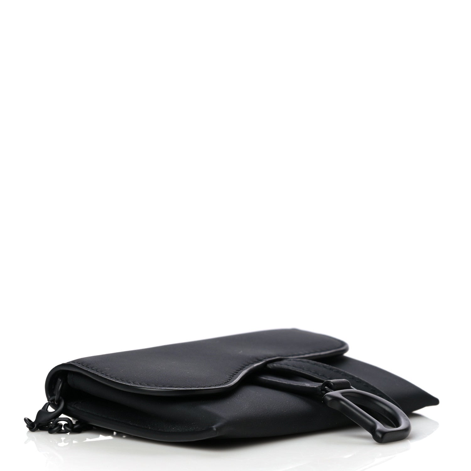 Christian Dior Ultra Matte Calfskin Nano Saddle Chain Pouch Black 4 of 10
