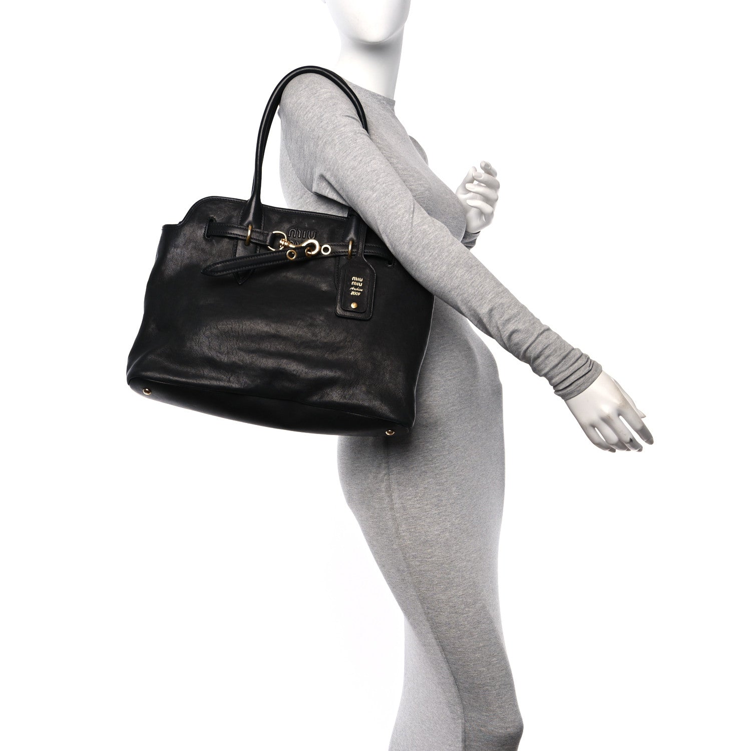 Miu Miu Nappa Medium Aventure Bag Black 2 of 10