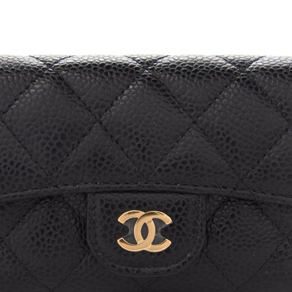 Chanel Caviar Quilted Flap Card Holder Wallet Black 11 of 12