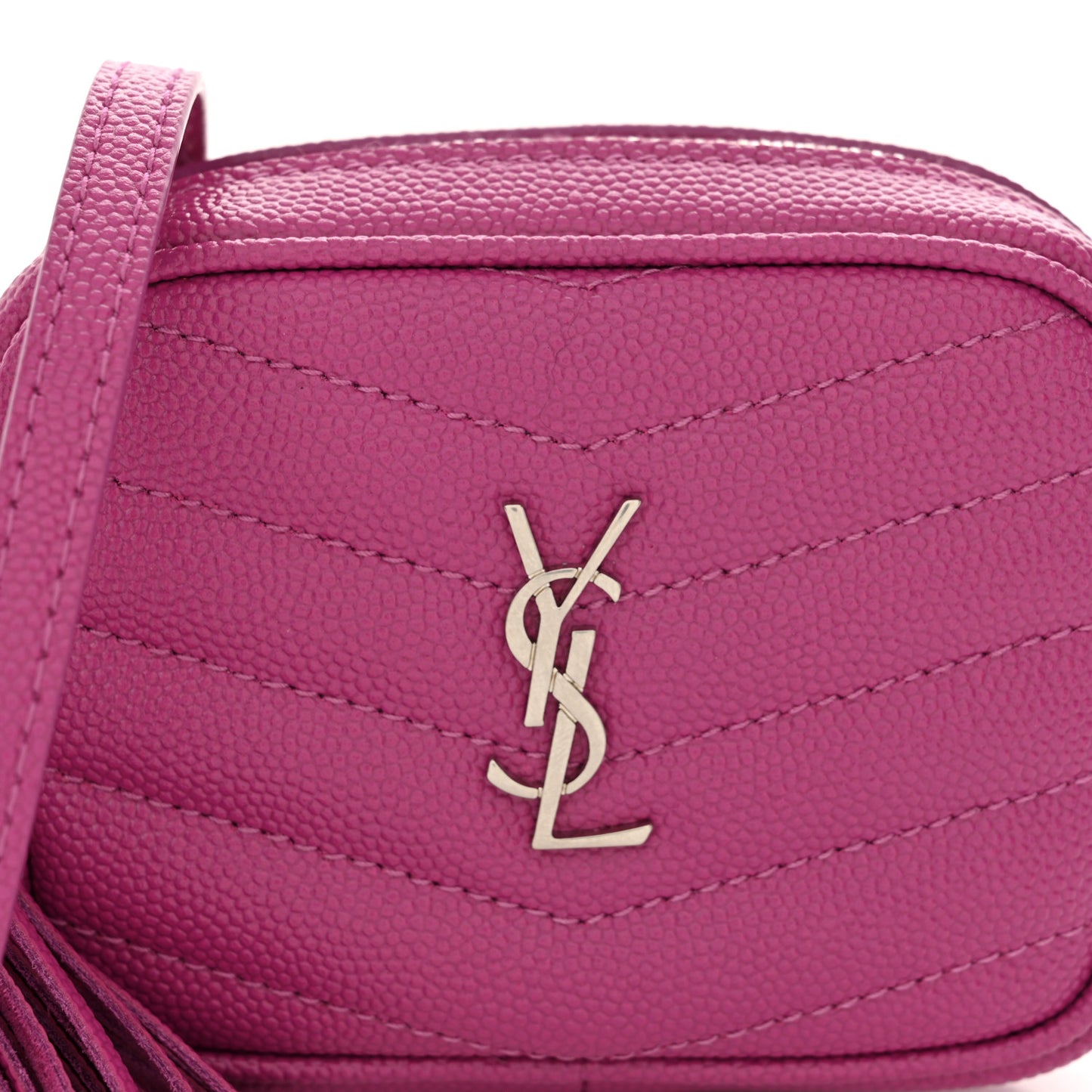 Grain De Poudre Matelasse Monogram Baby Lou Camera Bag Electric Fuxia