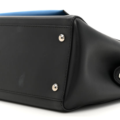 Fendi Vitello Baltico Dolce DotCom Satchel Black Blue Royal 9 of 16