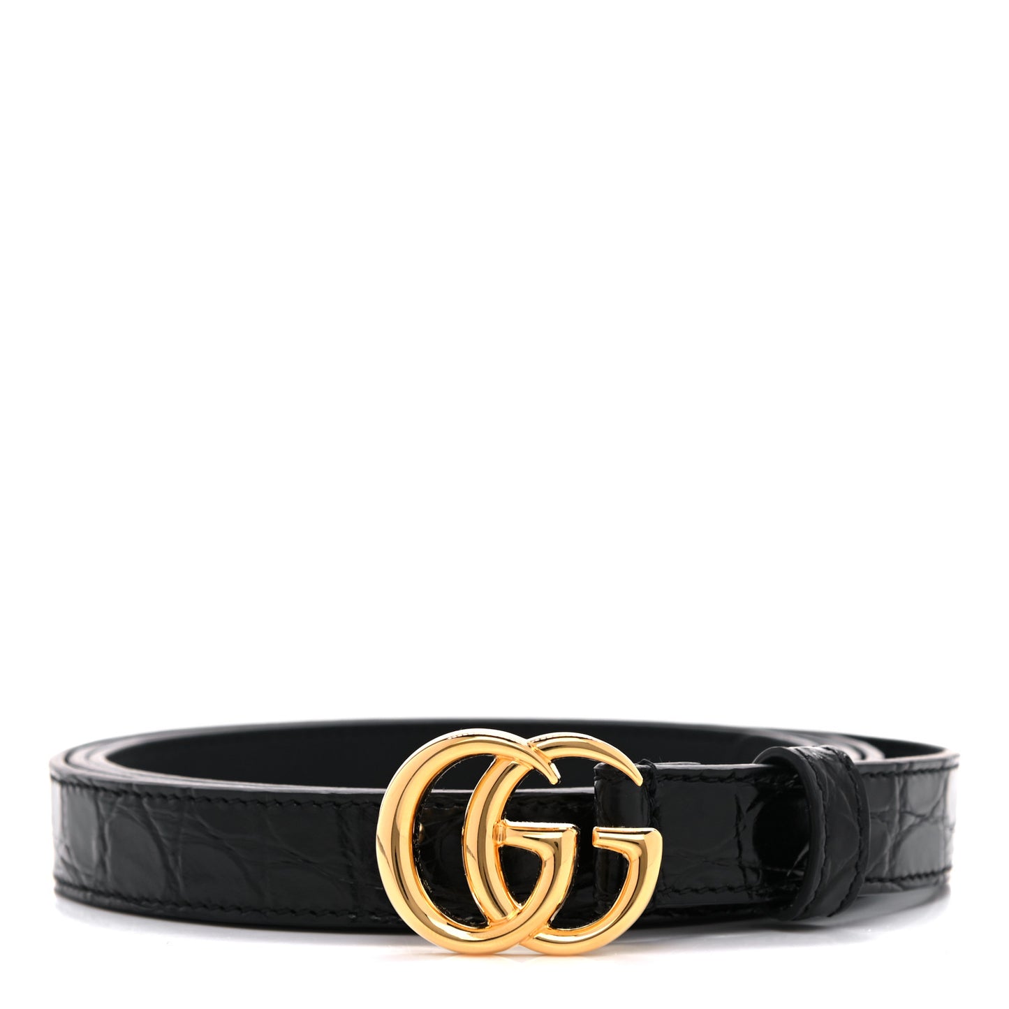 Crocodile Double G 20mm Belt 120 48 Black