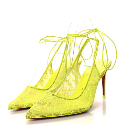 Christian Louboutin Kate Lace 85 Pumps 37 Neon Yellow 3 of 9