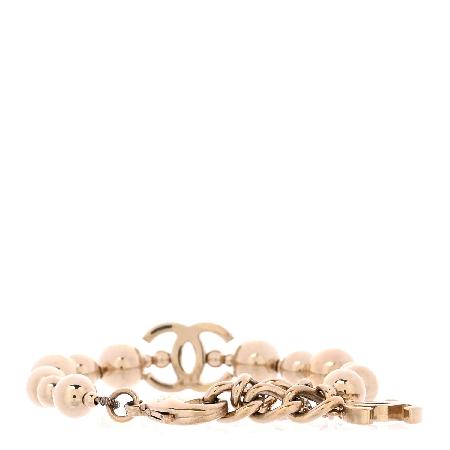 Chanel Metal Beaded CC Bracelet Gold 3 of 5