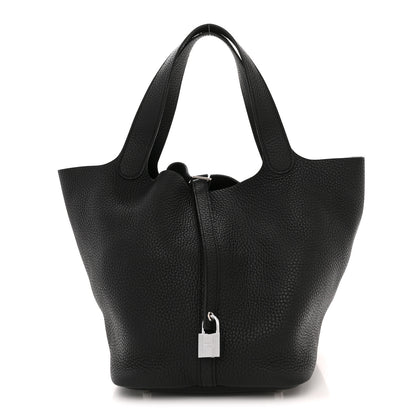 Hermes Taurillon Clemence Picotin Lock 22 MM Black 1 of 11