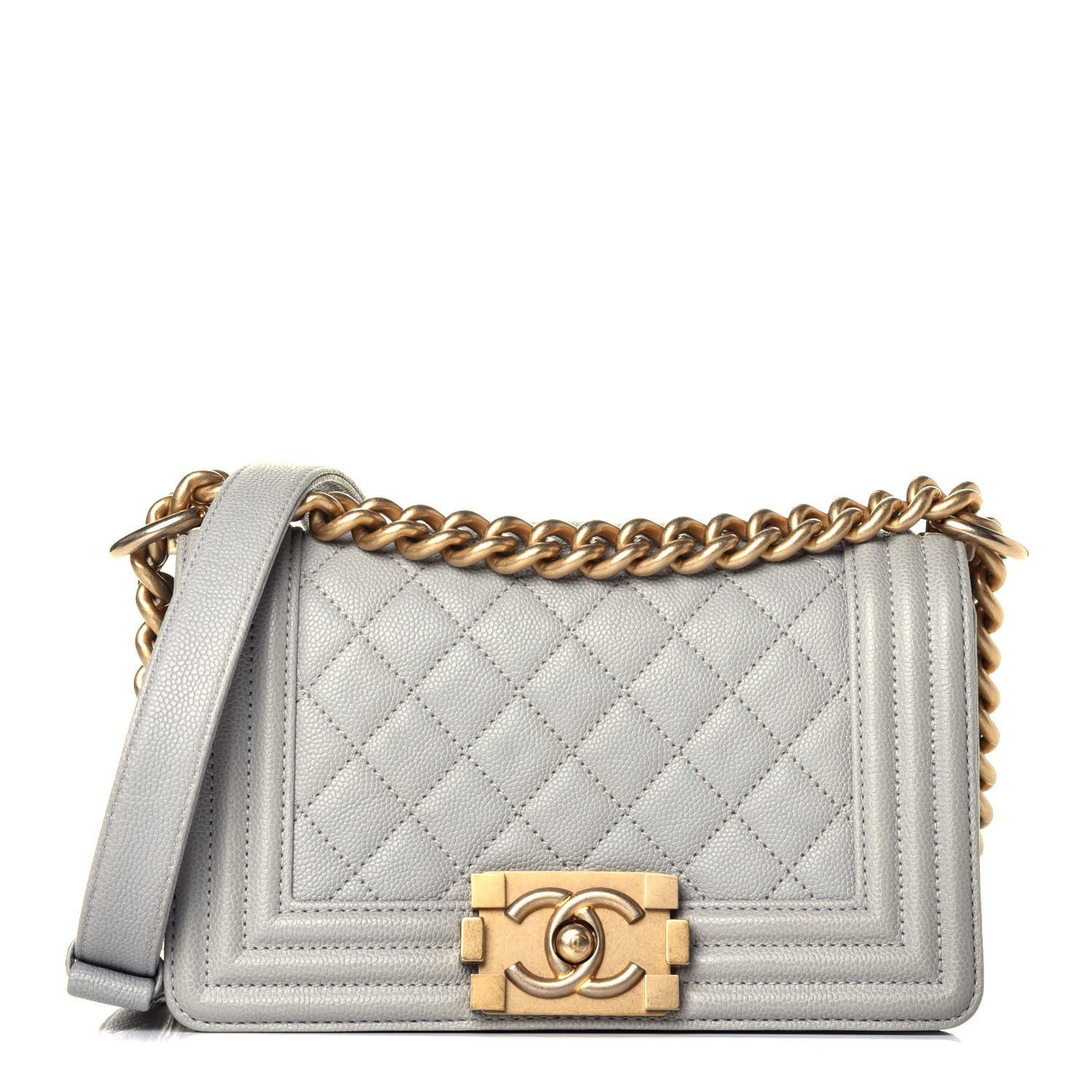 Chanel Caviar Quilted Small Boy Flap Grey 1 of 9