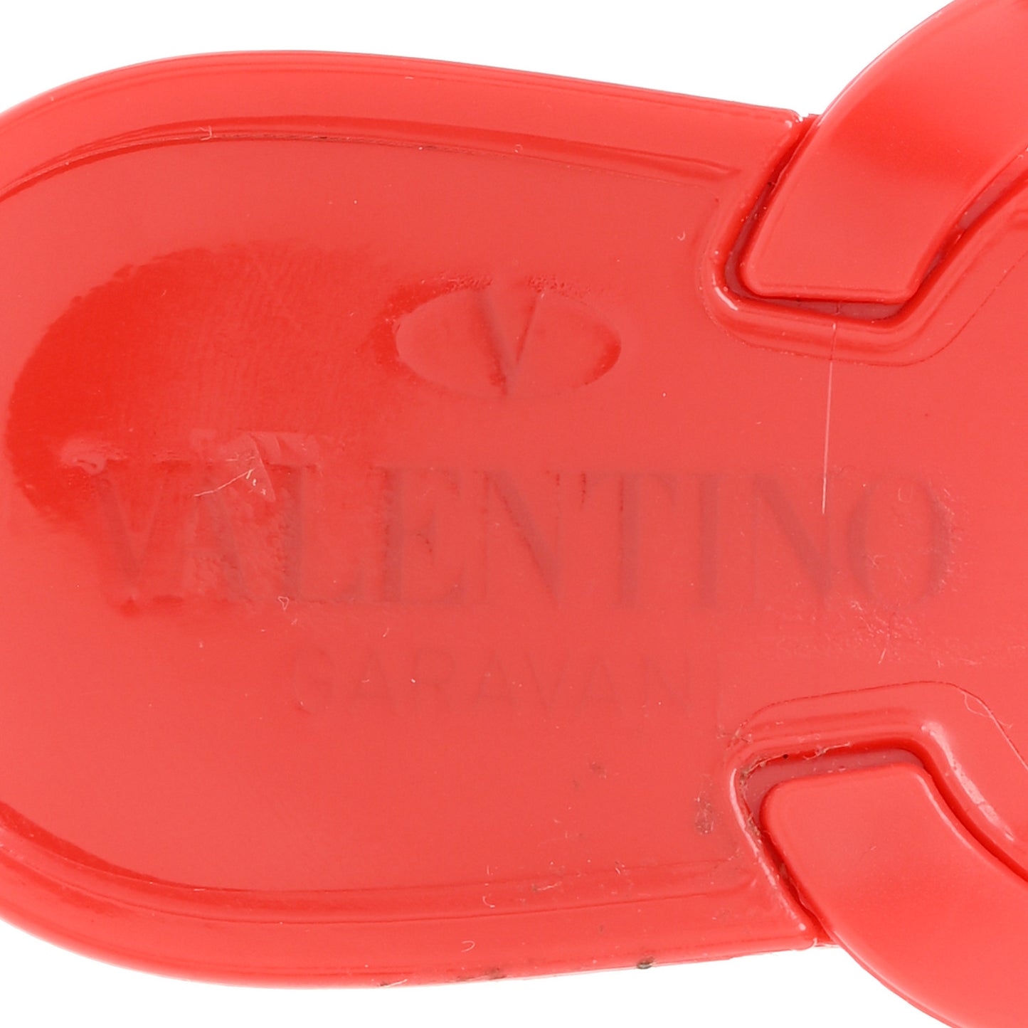 PVC Jelly Rockstud Bow Thong Sandals 35 Rosso Valentino