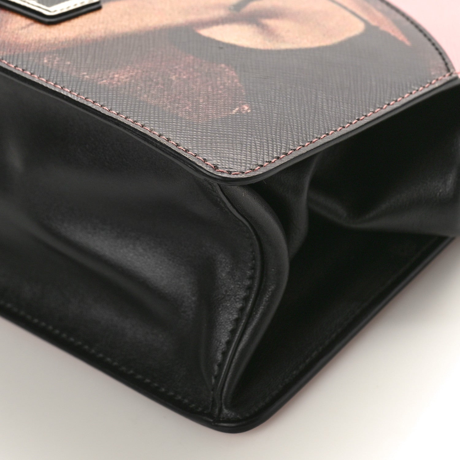 Prada Saffiano Patch Comics Light Frame Bag Pink 8 of 9