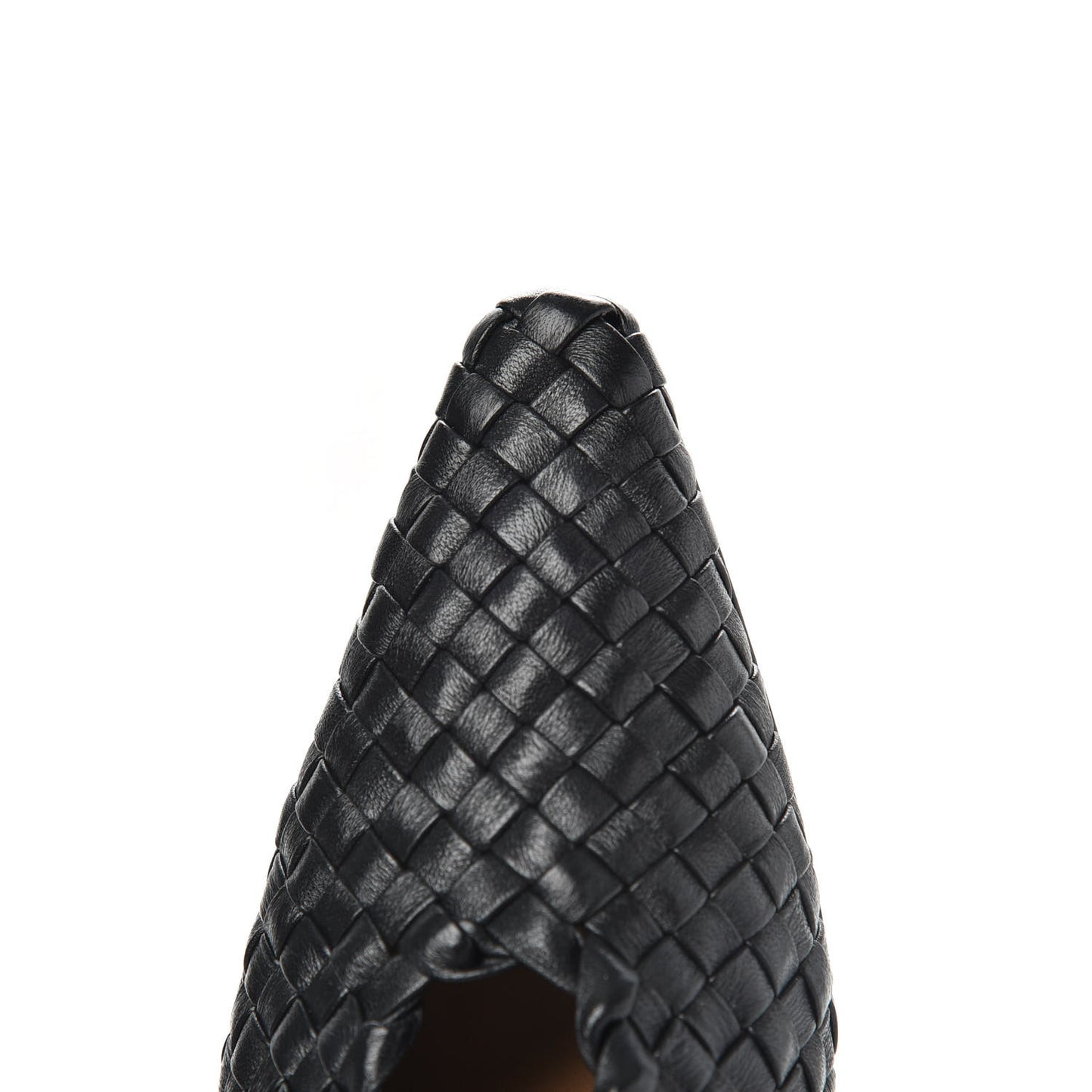 Nappa Intrecciato Almond Pumps 36 Black