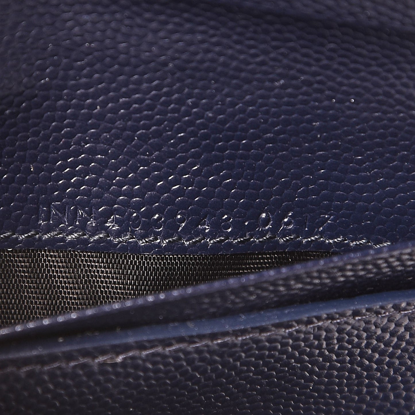Grain De Poudre Matelasse Chevron Monogram Compact Tri Fold Wallet Blue Sapphire
