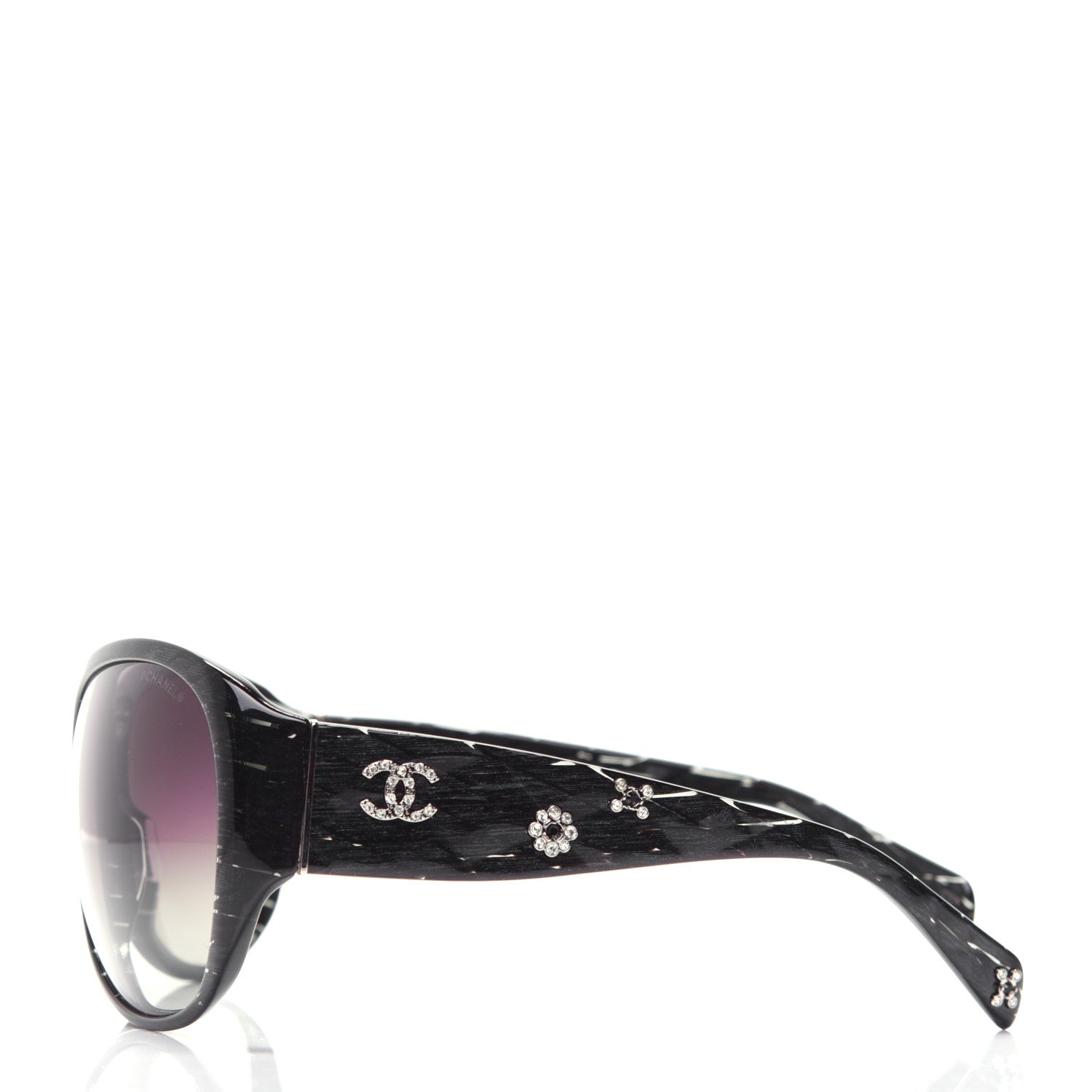 Chanel CC Crystal Sunglasses 5150-B Black 3 of 8