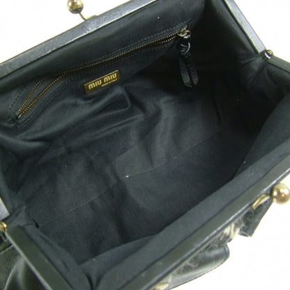 Miu Miu Leather Tweed Clasp Tote Black 7 of 11