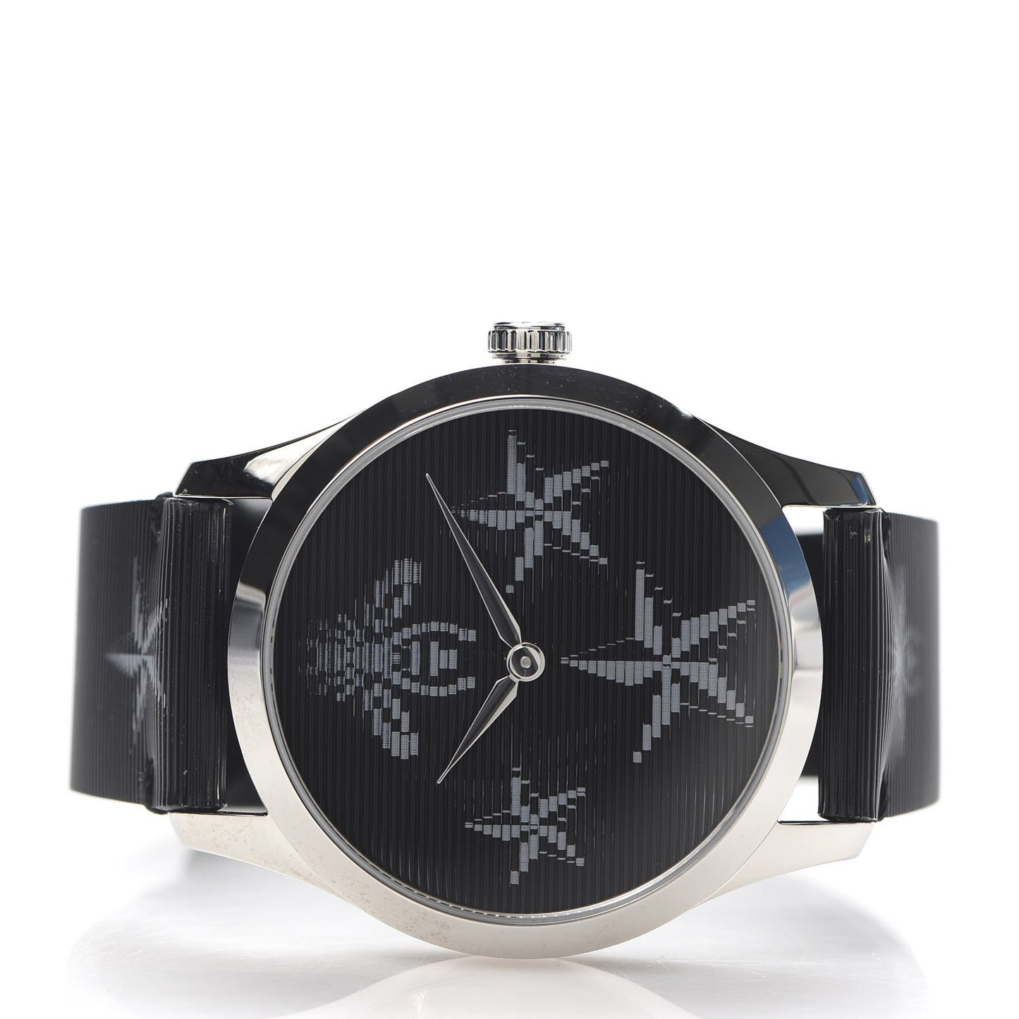 Stainless Steel Calfskin 38mm G-Timeless Bee Star Hologram Quartz Watch Black