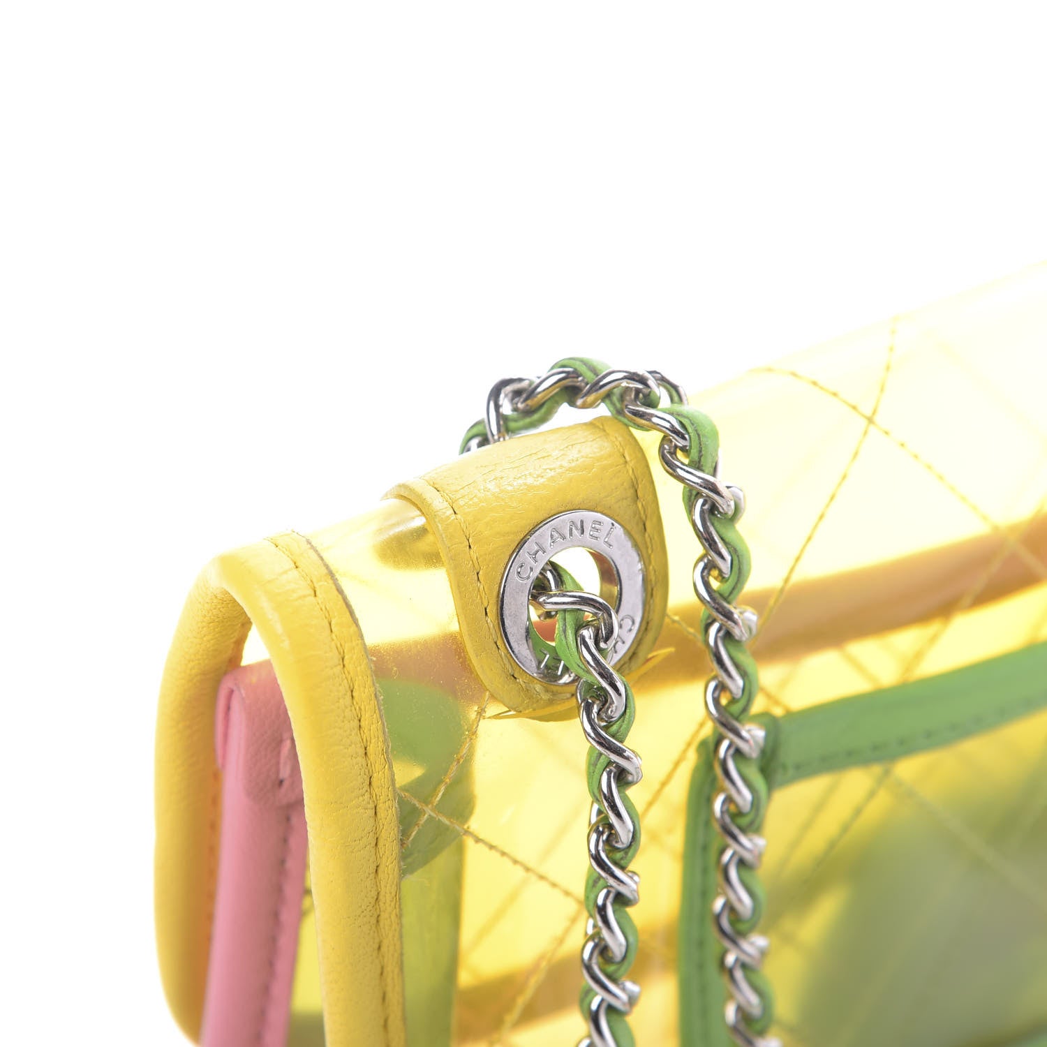 Chanel Lambskin PVC Quilted Mini Coco Splash Flap Yellow Green Pink 7 of 13