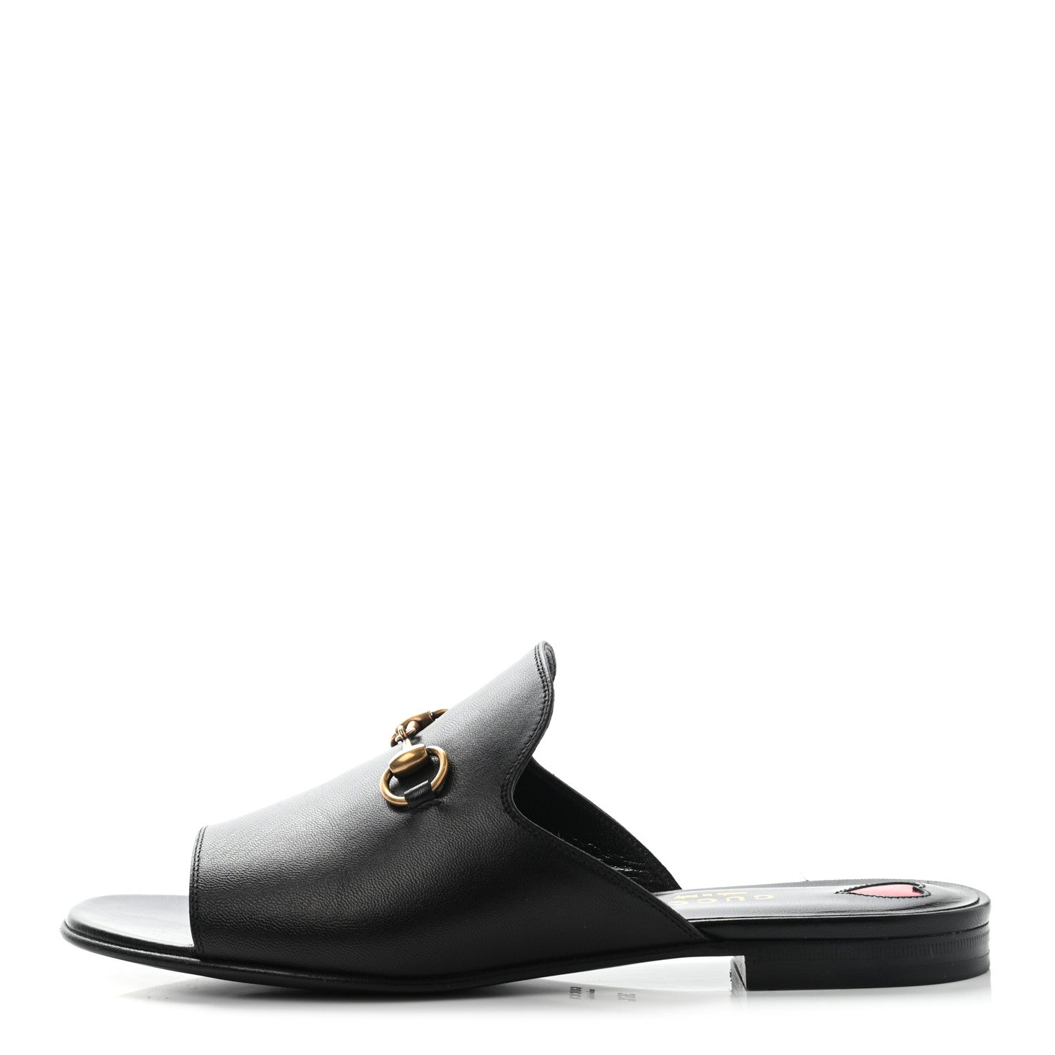 Gucci Malaga Kid Horsebit Slide Sandals 36.5 Black 1 of 8