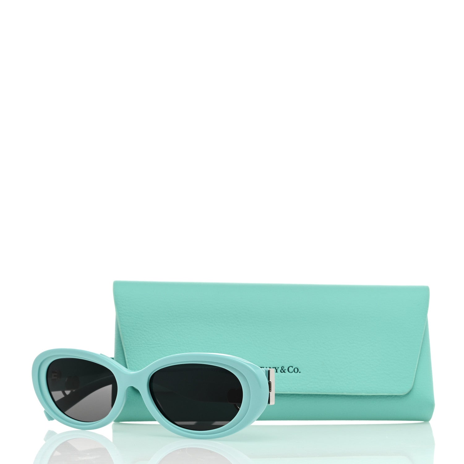 Tiffany Acetate Return to Tiffany Oval Sunglasses TF 4221 Tiffany Blue Dark Gray 8 of 8