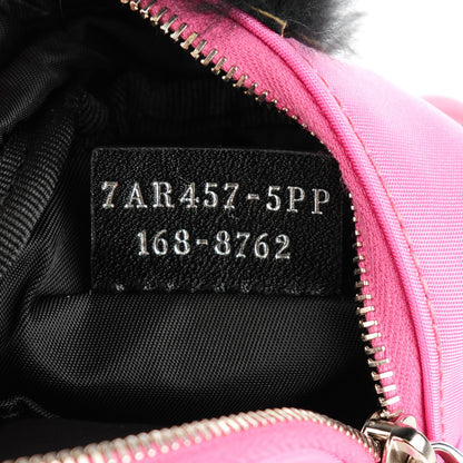 Fendi Nylon Shiny Nappa Nutria Fox Fur Monster Eyes Mini Backpack Charm Lollypop Rosa Fluo Multicolor 8 of 8