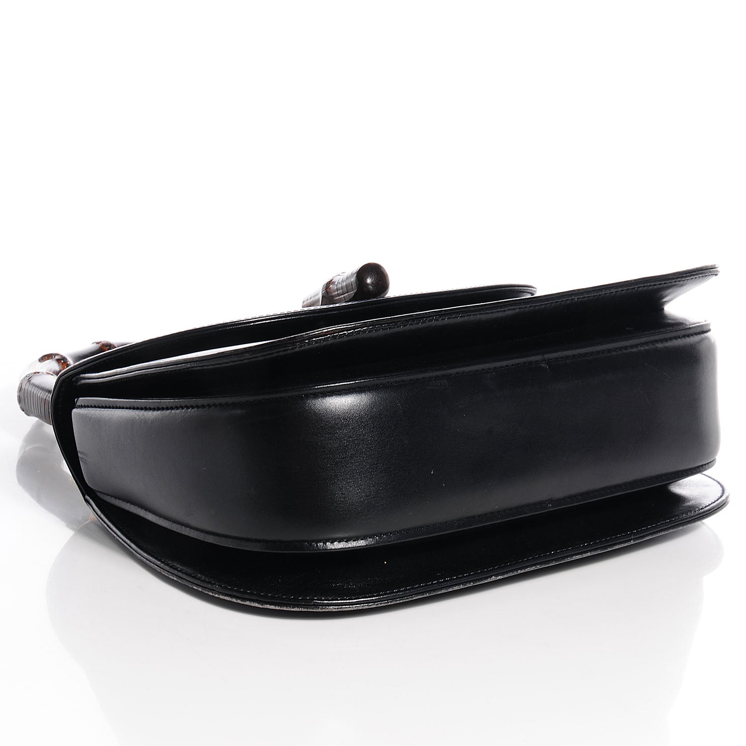 Gucci Leather Bamboo Top Handle Bag Black 5 of 9