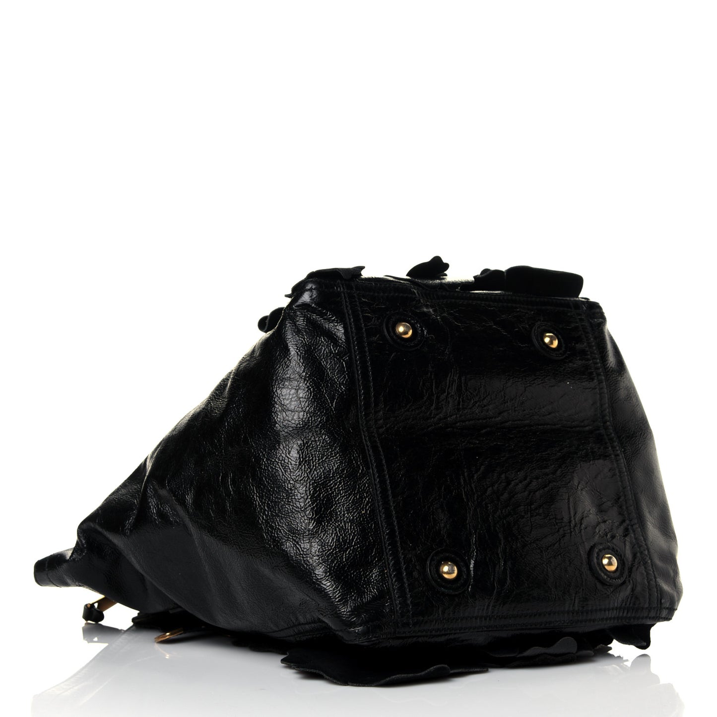 Patent Flower Medium Downtown Tote Black