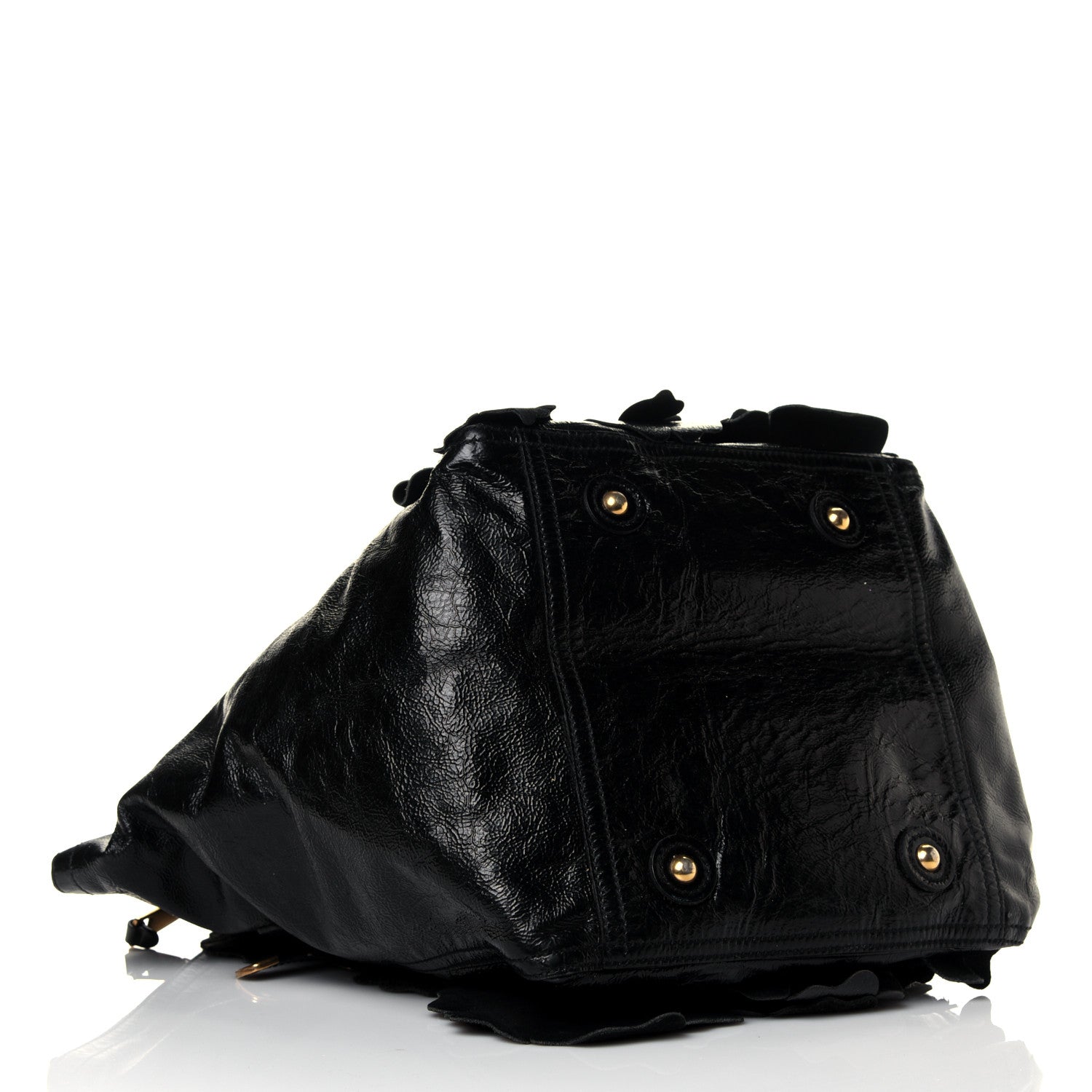 Saint Laurent Patent Flower Medium Downtown Tote Black 5 of 7