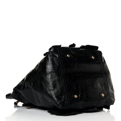 Saint Laurent Patent Flower Medium Downtown Tote Black 5 of 7