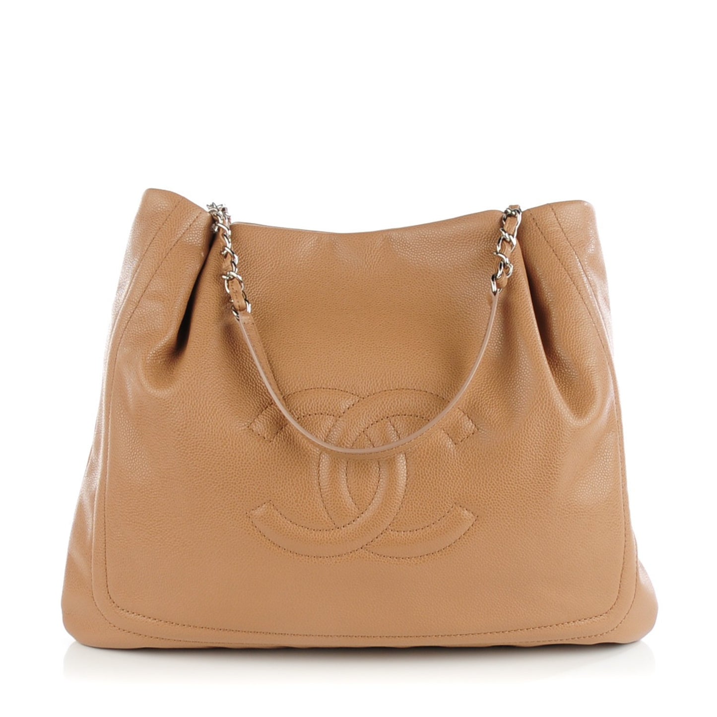 Caviar CC Timeless Shoulder Bag Dark Beige