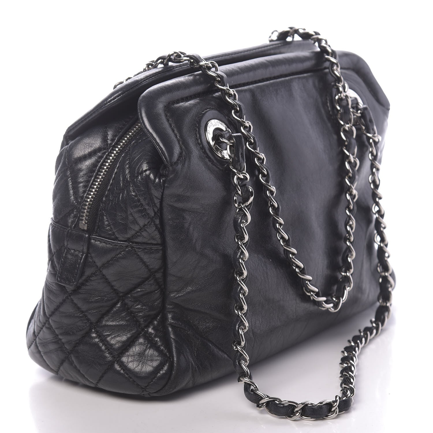 Chanel Calfskin Quilted CC Framed Bag Black 3 of 10