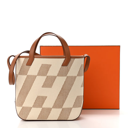 Hermes Swift Toile H Cabas H En Biais 27 Ecru Naturel Gold 11 of 11