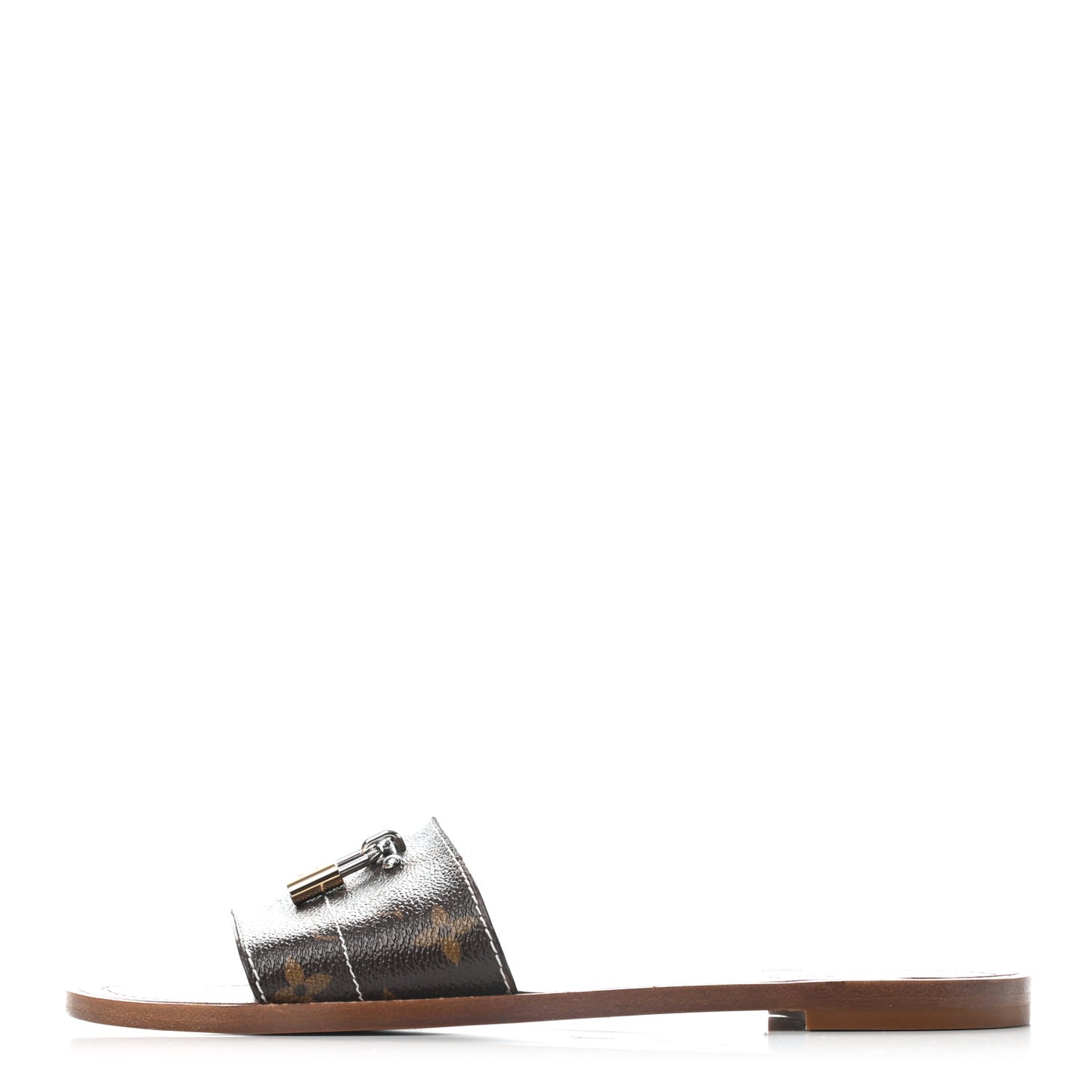 Monogram Lock It Flat Mules 39 Brown
