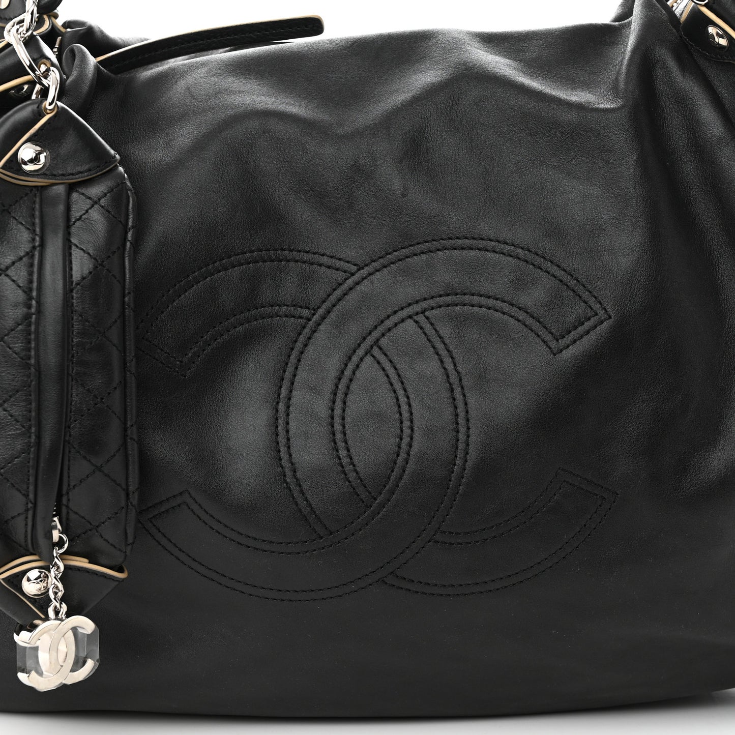 Lambskin Large Edgy Hobo Black
